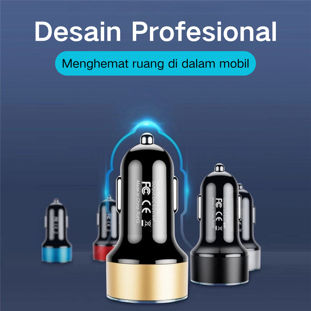 BIG SALE Car Charger Mobil Quick Fast Charging 2 Ports USB Adapter Charger Mobil pengisian daya
