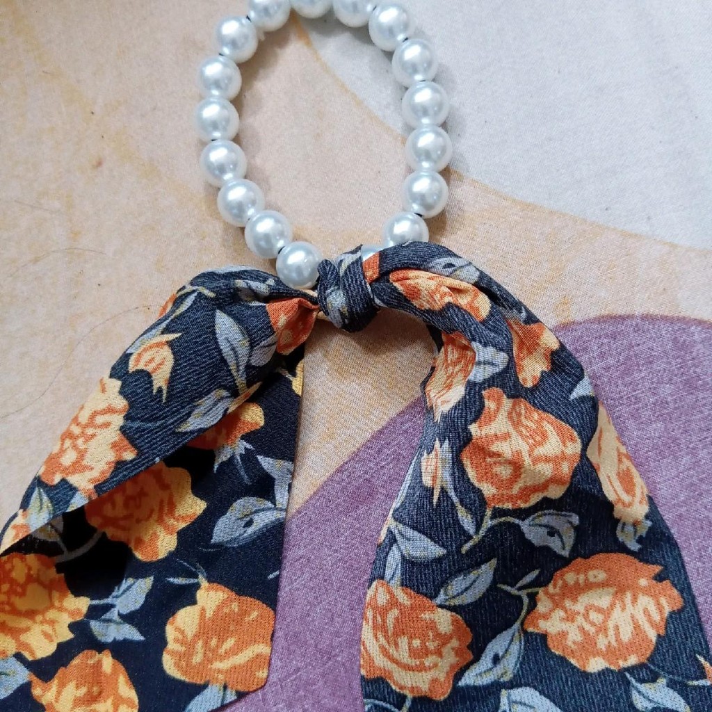 ikat rambut korea mutiara model syal