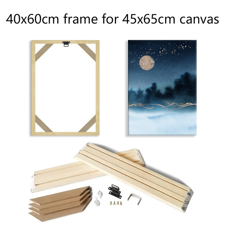 

40x60cm DIY Wooden Frame For 45x65cm Canvas Prints Diamond Painting Frame Kit Picture and Poster Wood Bars Wall Frame Home Decor