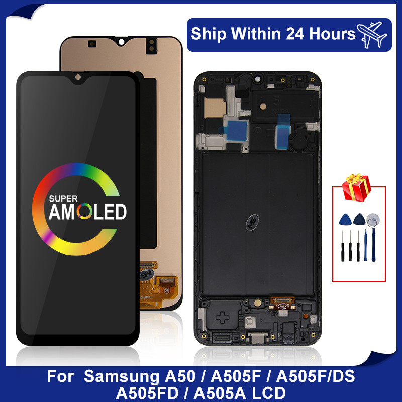 Super Amoled For Samsung Galaxy A50 LCD Display A505F SM-A505FN/DS Touch Screen Digitizer For Samsun