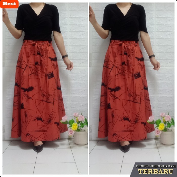 rok wanita kekinian rok lebar wanita rok panjang