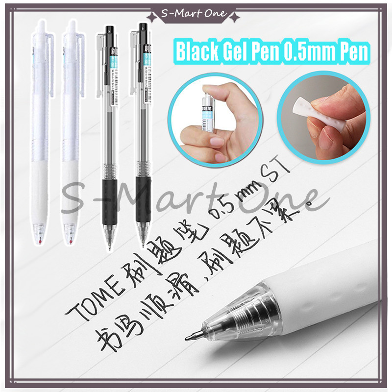 

Pulpen Gel Retractable Tinta Hitam 0.5mm 1 PCS/Black Gel Pen 0.5mm Pen /Pena Gel Simple / Pena Mekanik Cetekan/ ballpoint mekanik/Pena Gel Simple Pen Putih Hitam