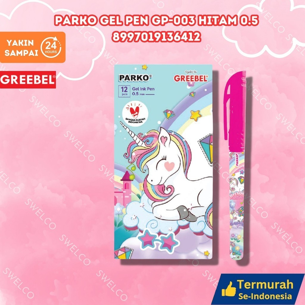 

PARKO Pulpen Bolpoin Ballpen Ballpoint Bolpoint (PARKO GEL PEN GP-003 HITAM 0.5) / Pulpen untuk perlengkapan office kantor anak sekolah PARKO GEL PEN GP-003 HITAM 0.5