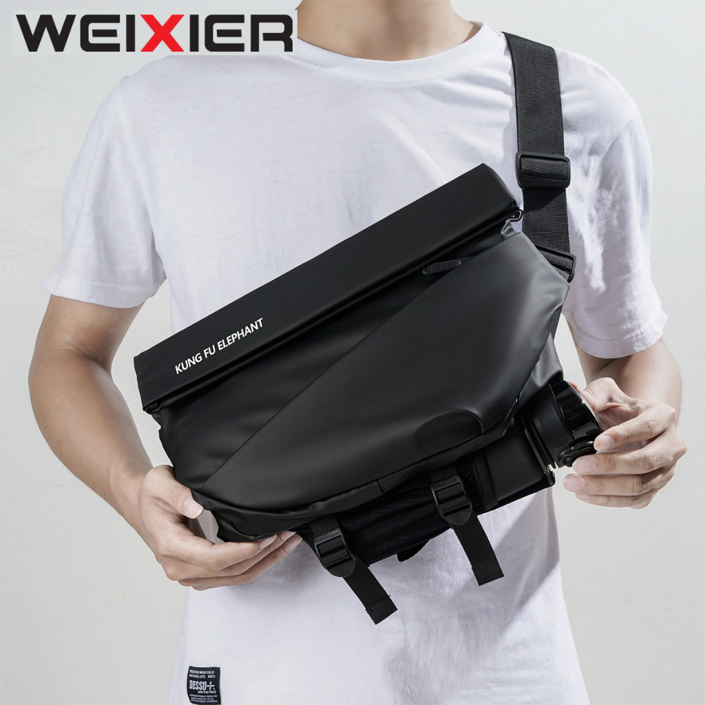 WEIXIER KE2021 Original Tas Selempang Pria Buckle Magnetic Waist Bag Anti Air