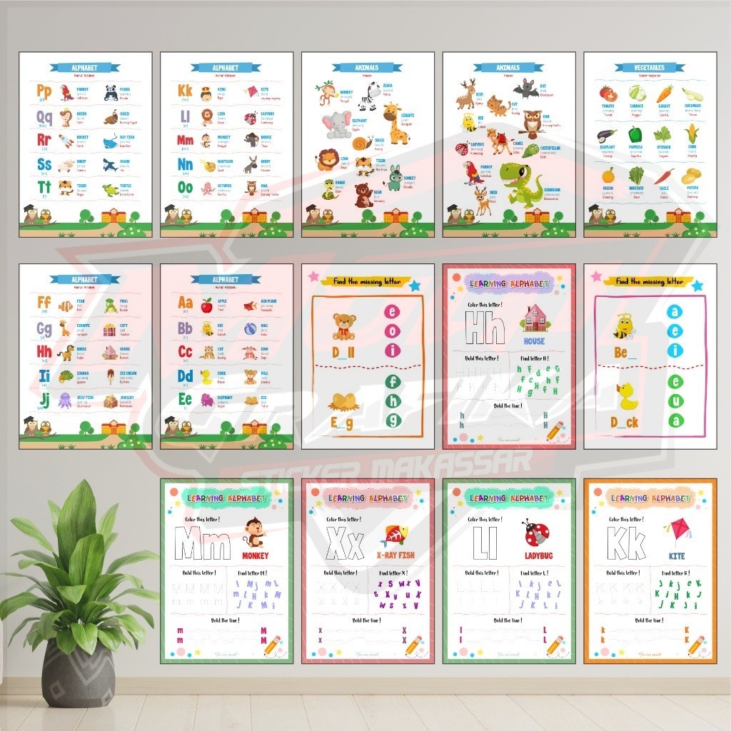 

POSTER Stiker Dinding Edukasi Anak Paud Tk SD