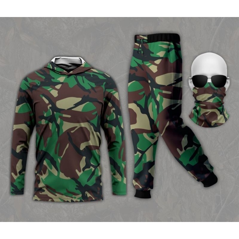 Stelan Baju Loreng Army TnI / costum berburu | pakaian berburu | stelan berburu |  baju hunting | ba