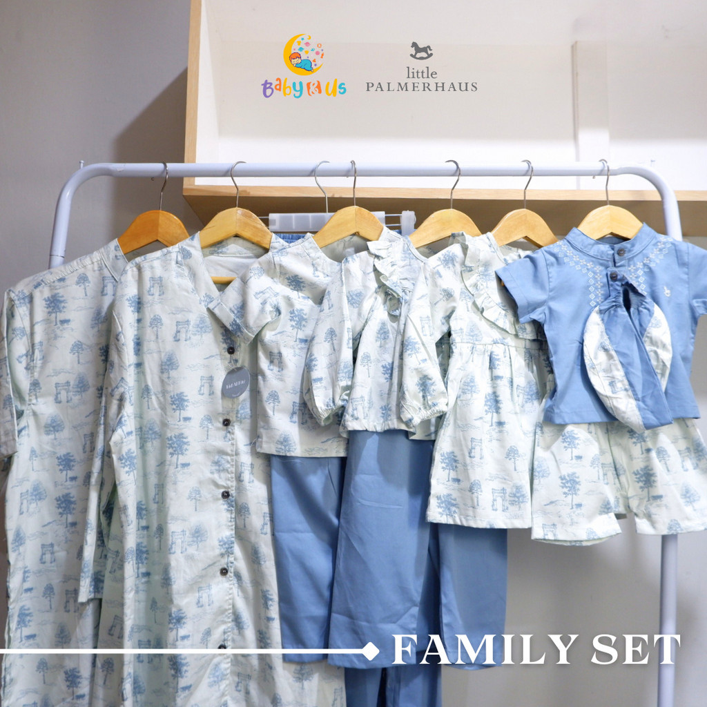 Little Palmerhaus - Sarimbit Keluarga Blue Oliver Biru / Baju Couple keluarga / Sarimbit Keluarga / 