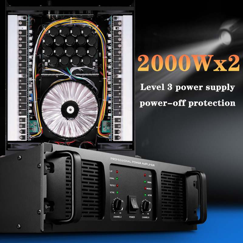 PADON Professional amplifier, 3u power amplifier, Class H, dual 18 inch subwoofer, two channels, professional audio equipment