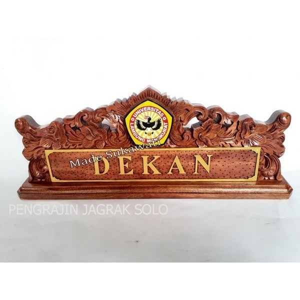 

Papan nama meja nameplate kayu ukir bali Lambang Logo instansi Diskon harga pengrajin PS412