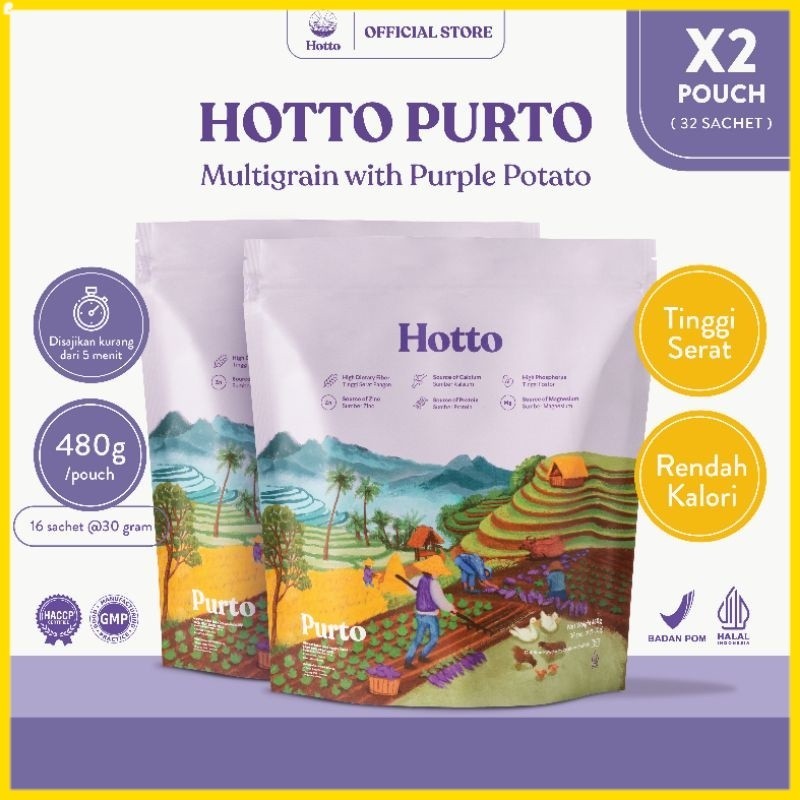 

BUNDLING 2 POUCH !! Hotto Purto Multigrain with Purple Potato (32 Sachet) FLIMTY STORE ORI