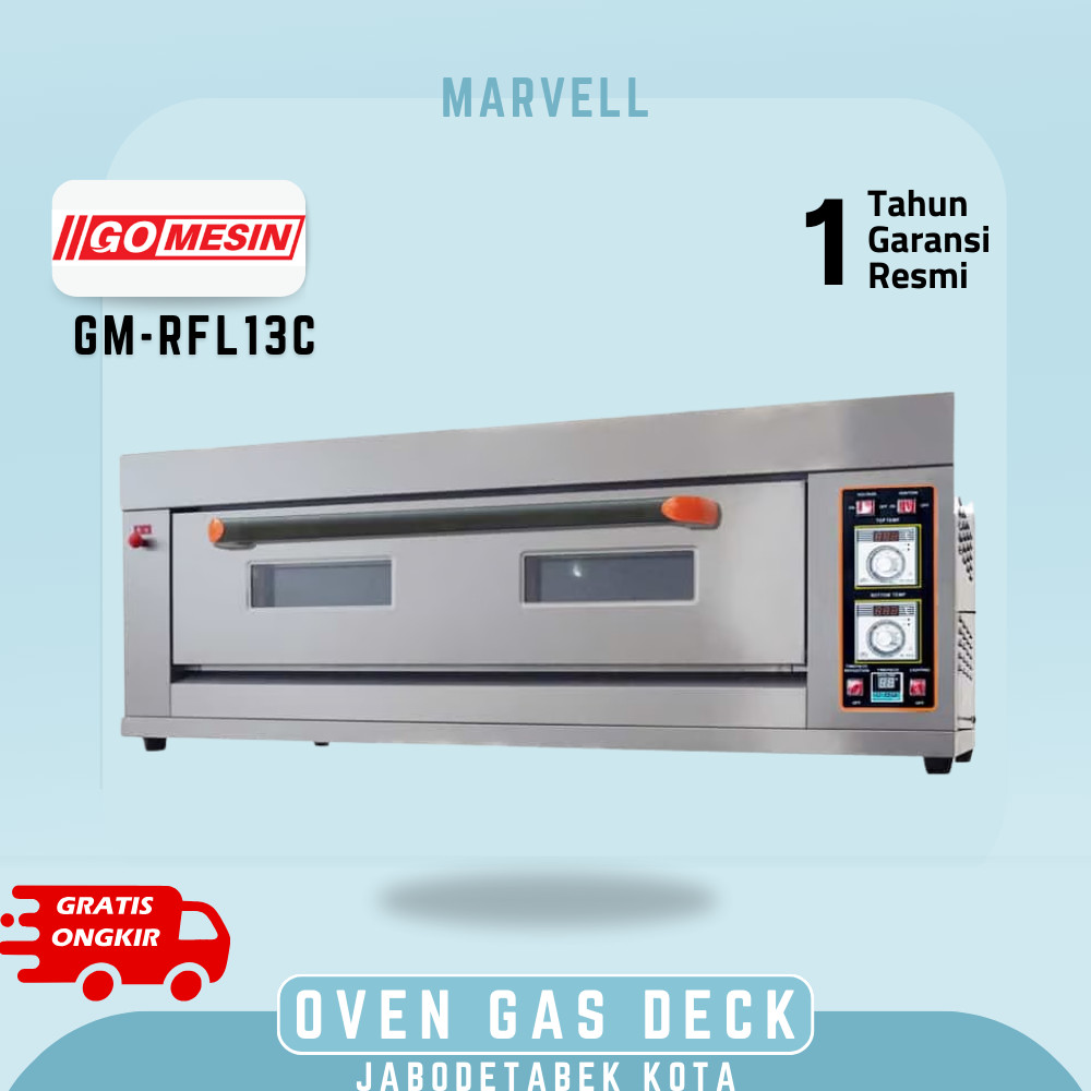 Oven Deck Gas Gomesin Gm-Rfl13c Oven Gas 1 Deck 3 Tray Stainless Steel