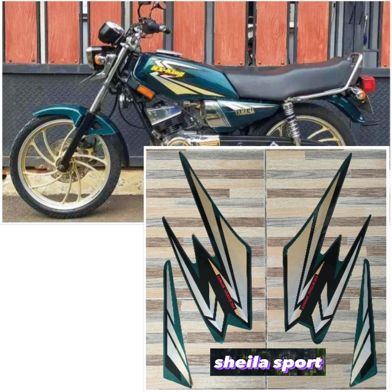 Striping rx king stiker Yamaha RX KING hijau tua tahun 2002 kualitas bagus