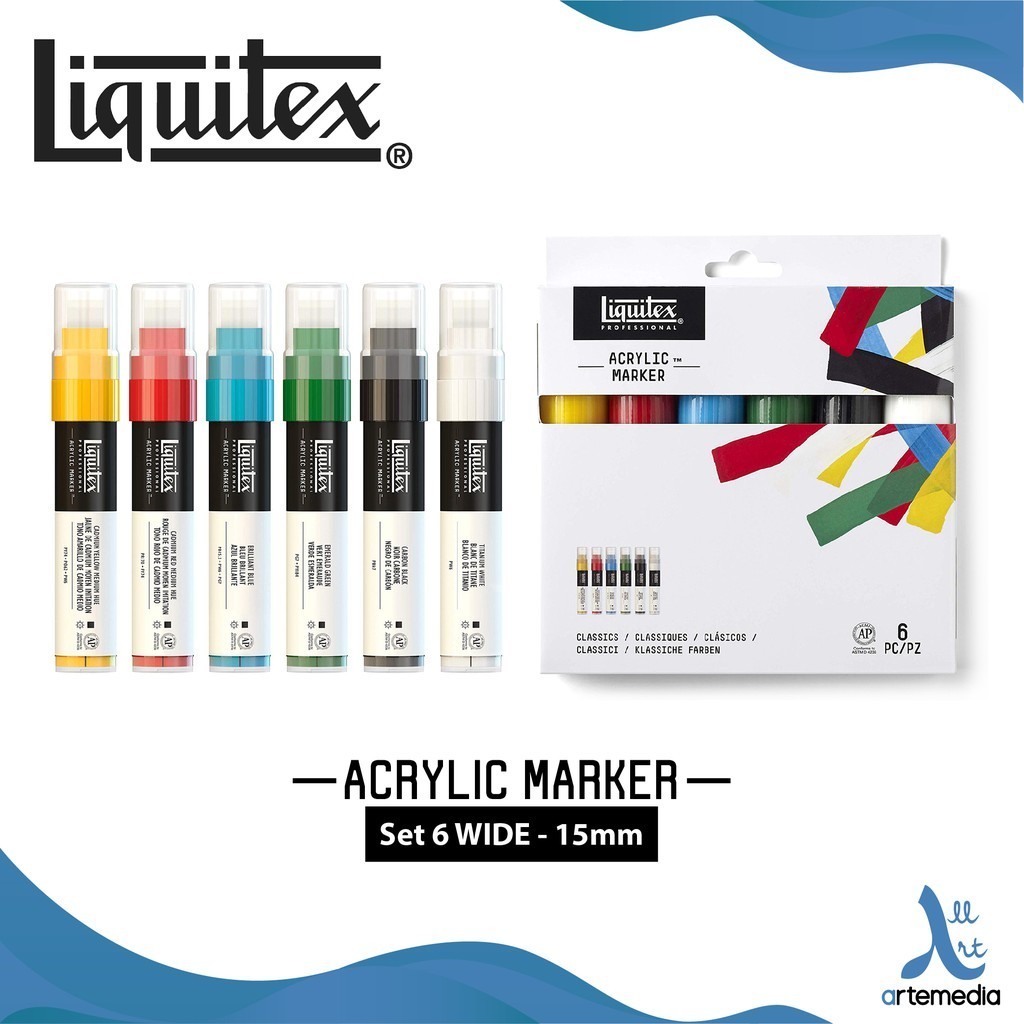 

Cat Akrilik Liquitex Acrylic Marker Wide 15mm Set Color Paint