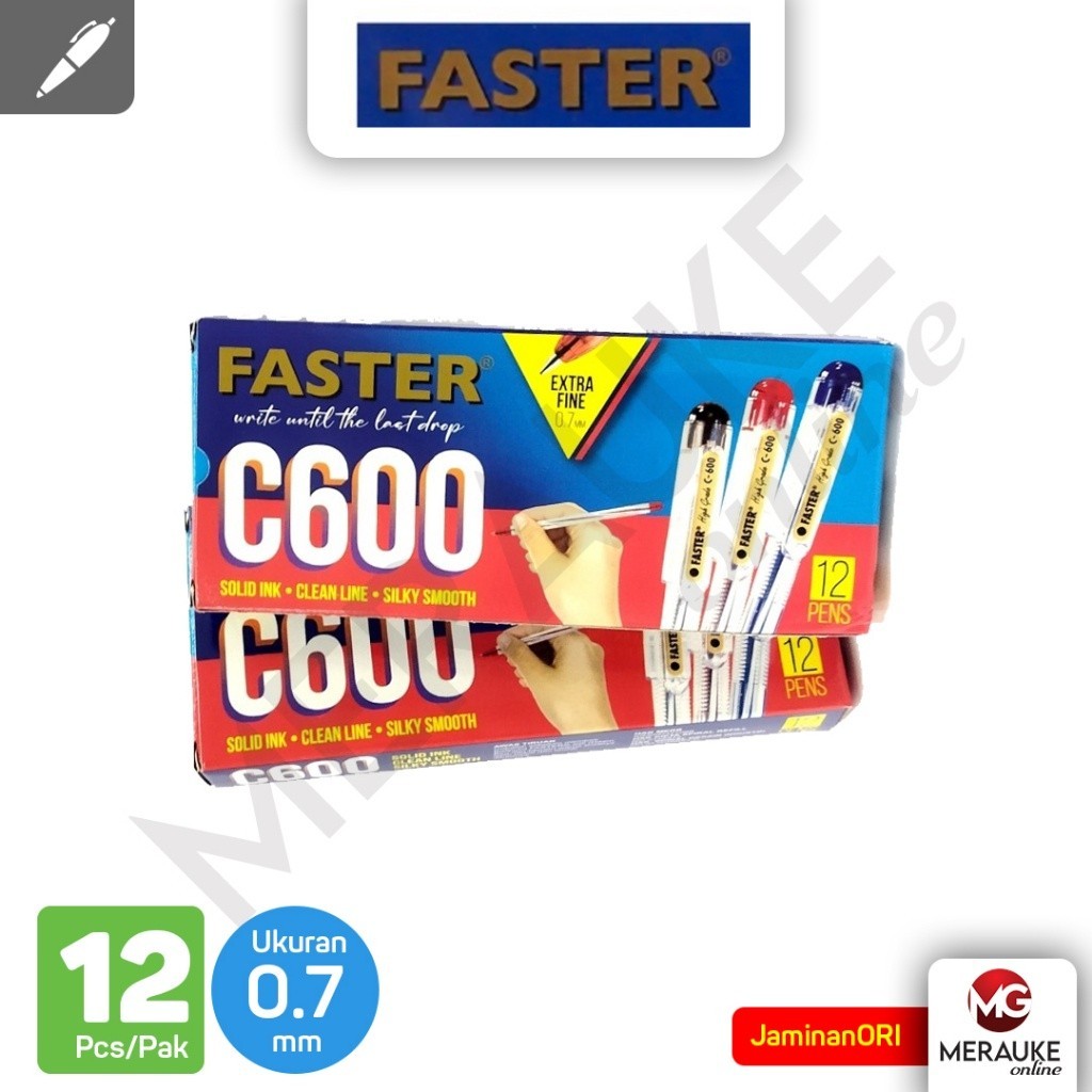 

Ballpoint FASTER C600 - Hitam 12 Pcs