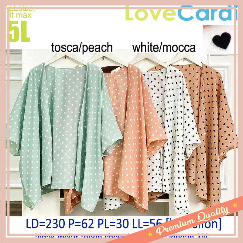 Baju Lebaran Premium Wanita Outerwear Keren Style 2024 / outer jumbo LD 210-230, SPRING, LOVE CARDI,