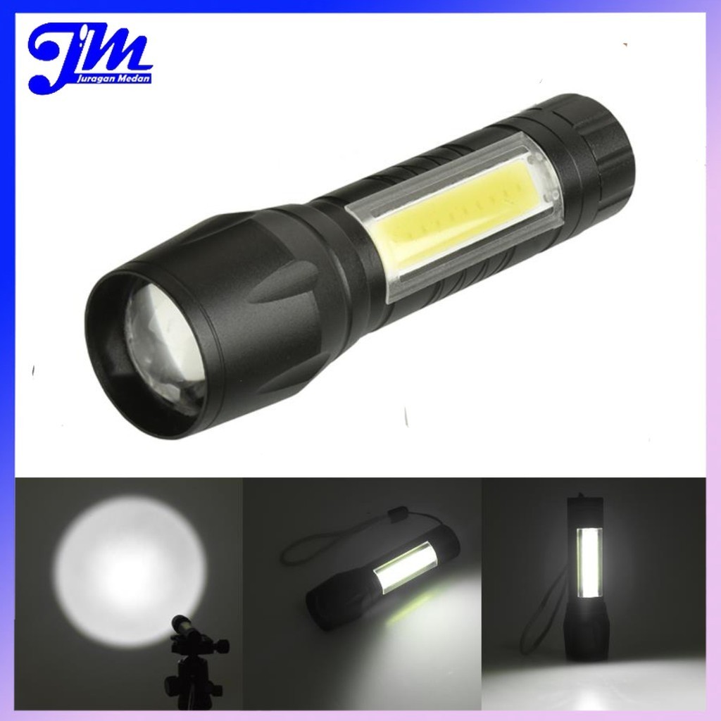 Senter Mini Welite 300 Lumens COB XPE Free Box Rechargeable Senter Camping