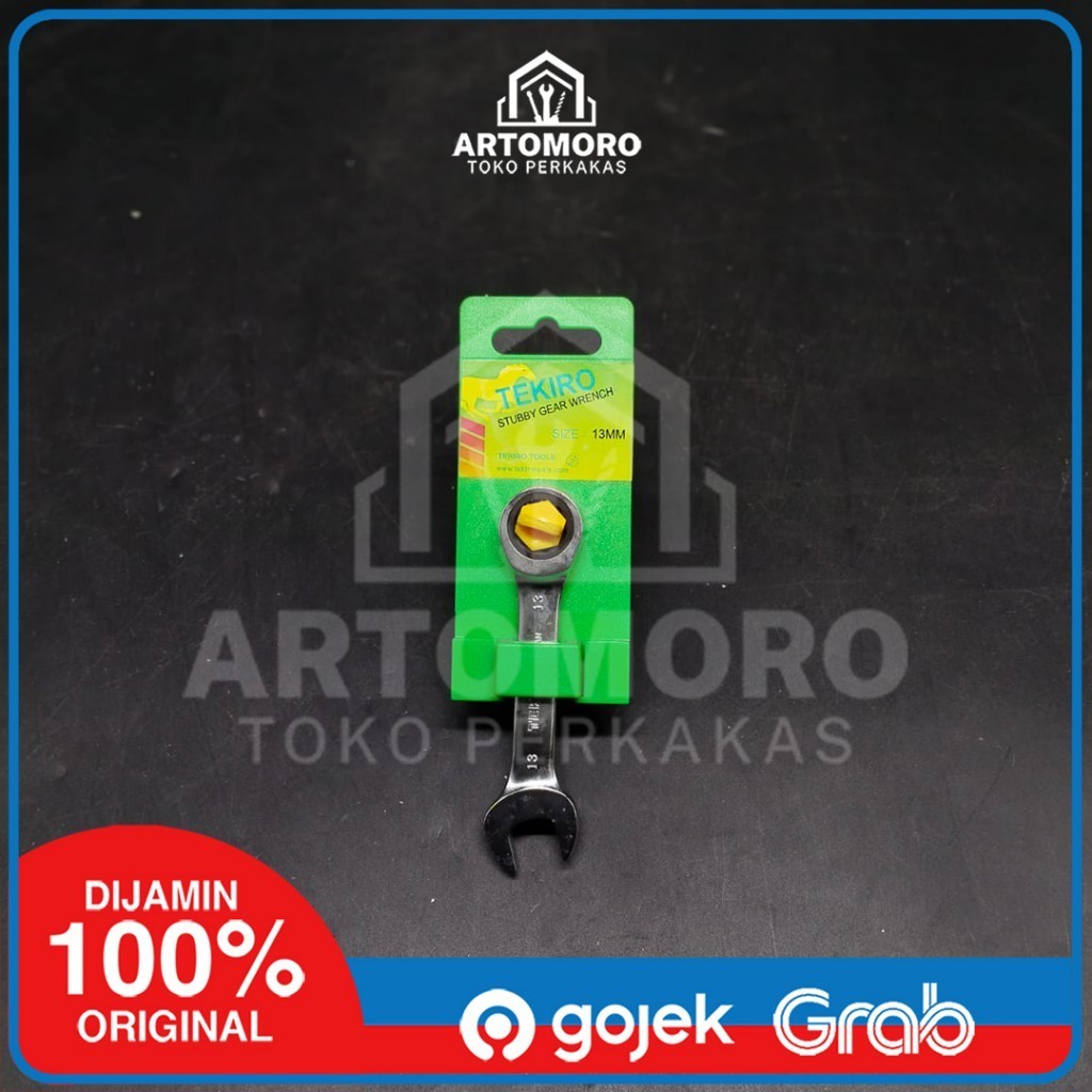 Kunci Ring Pas Ratchet pendek 13mm Tekiro