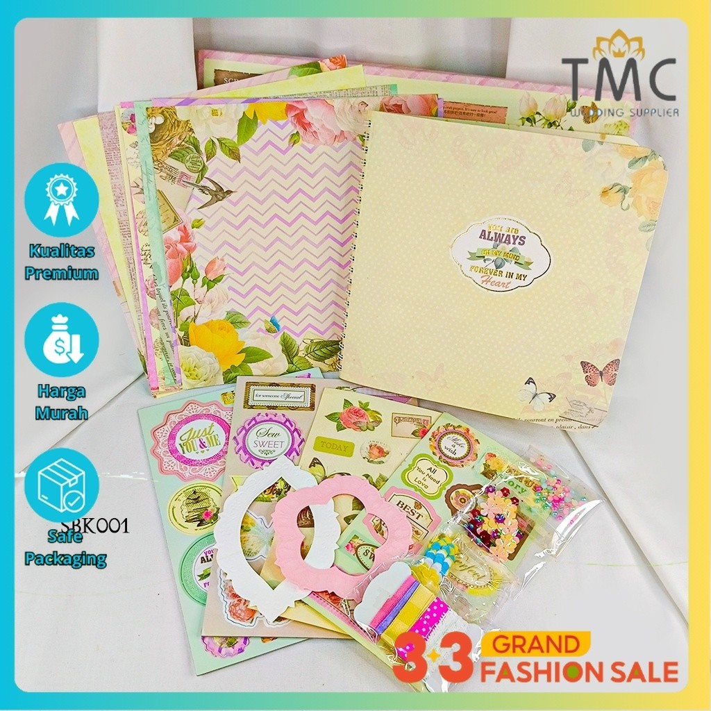 

Notebook Spiral Diary Lucu Scrapbook Kit Floral SBK001