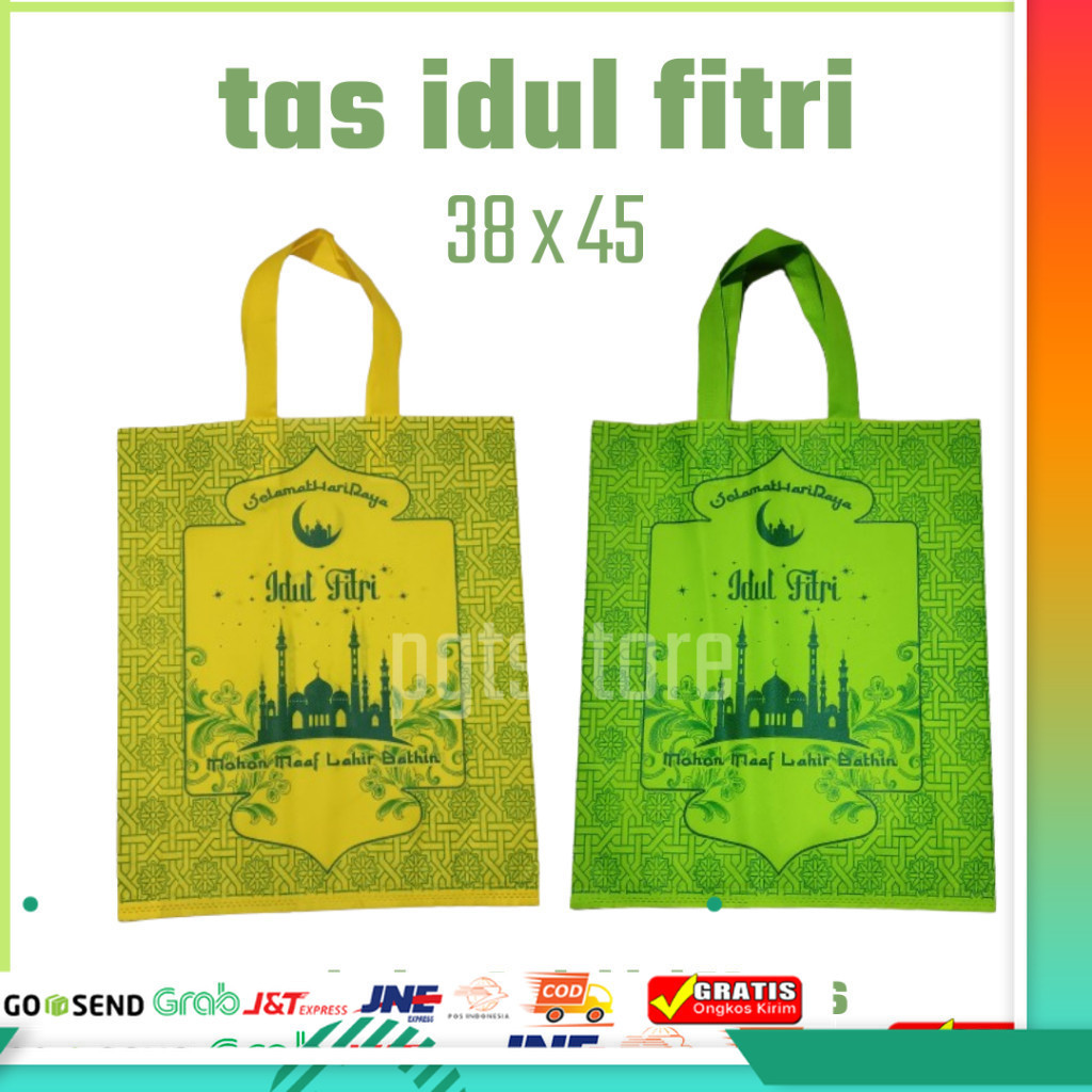 

Tas idul fitri print 2 sisi ukr 38 x 45 isi lusinan tas lebaran hammpers hadiah thr