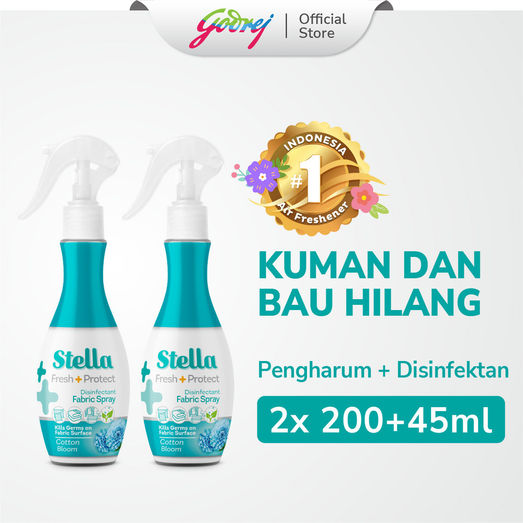Stella Fabric Spray Cotton Bloom 200 + 45ml x2 - Disinfektan Pengharum Kain