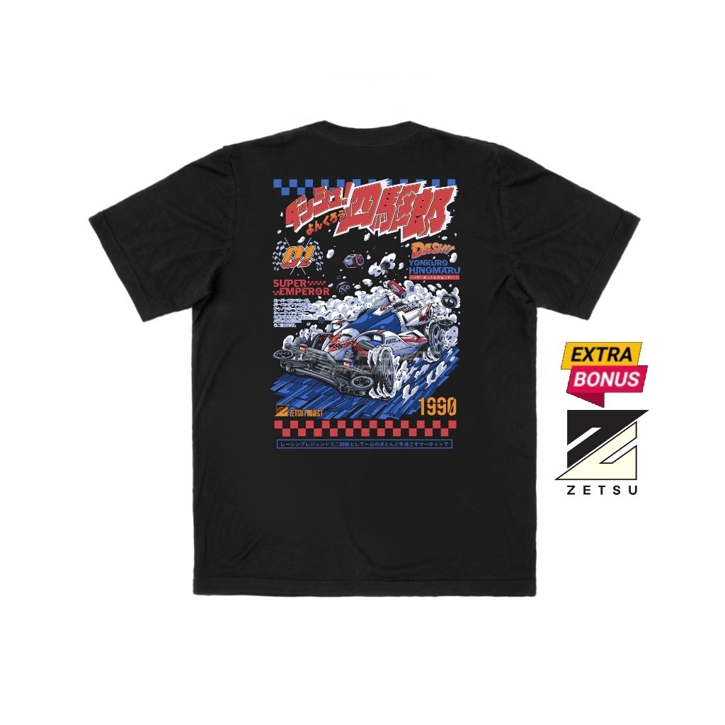 【Ori】 Zetsu Project - Dash Emperor | Tshirt Kaos Anime Mini 4WD Combed 24s T-shirt laki-laki dan per