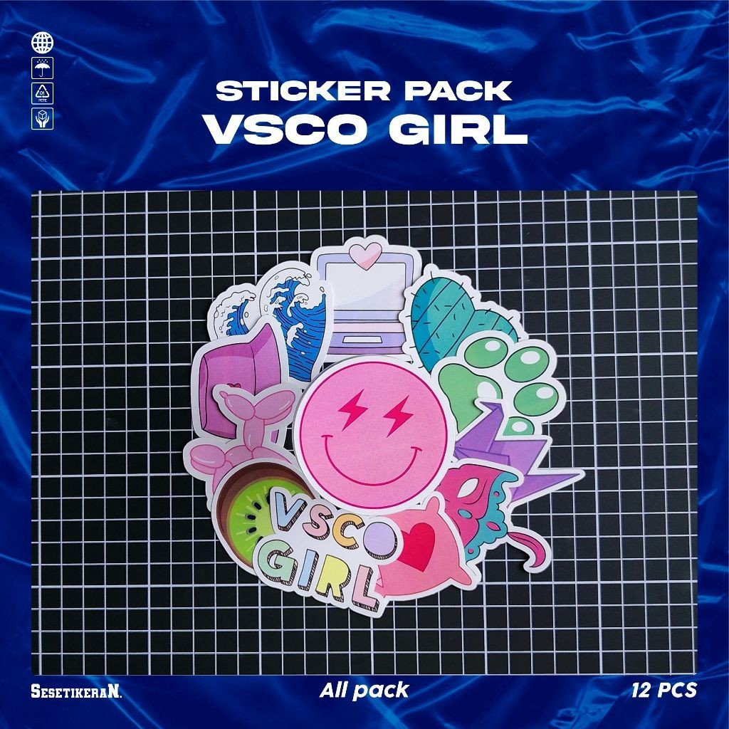 

COD✨ Sesetikeran Stiker Pack VSC0 Girl And Aesthetics Colorfull Keren Untuk Koper Laptop Skateboard