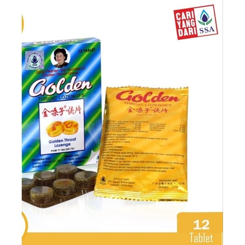 

Golden Throat lozenges permen tenggorokan jin sang zi hou pian SSA Permen Golden untuk sakit tenggorokan batuk