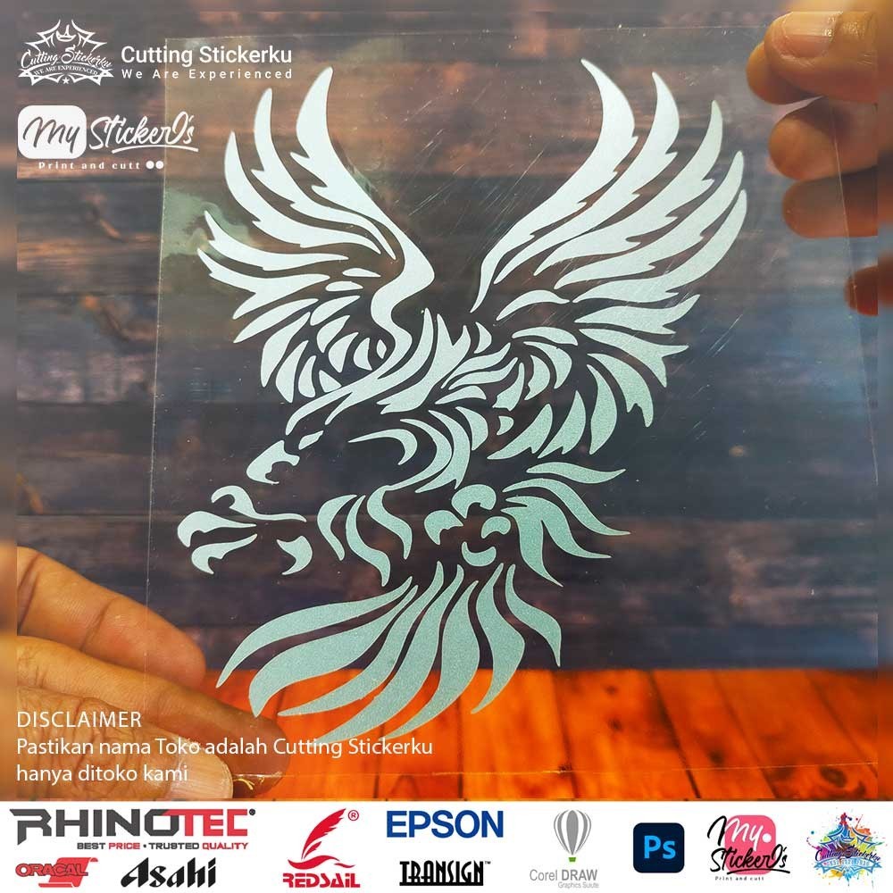 Cutting Stiker Elang Variasi Motor Mobil Sticker Burung Api Animal Timbul Keren Nyala Dasbor Spakbor