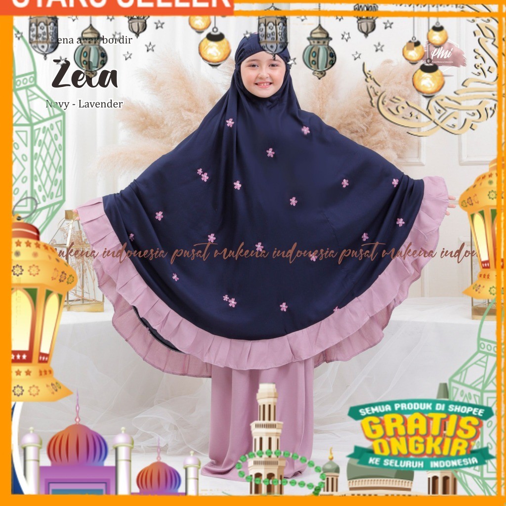 Melika - MUKENA RAYON ANAK TANGGUNG BORDIR ZETA/ Pink Dusty Fanta Merah muda