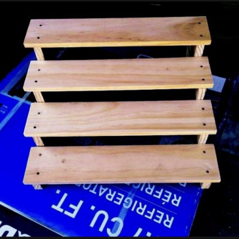 rak kayu 4 susun / rak tanaman hias / standing planter modern minimalis / rak pot bunga