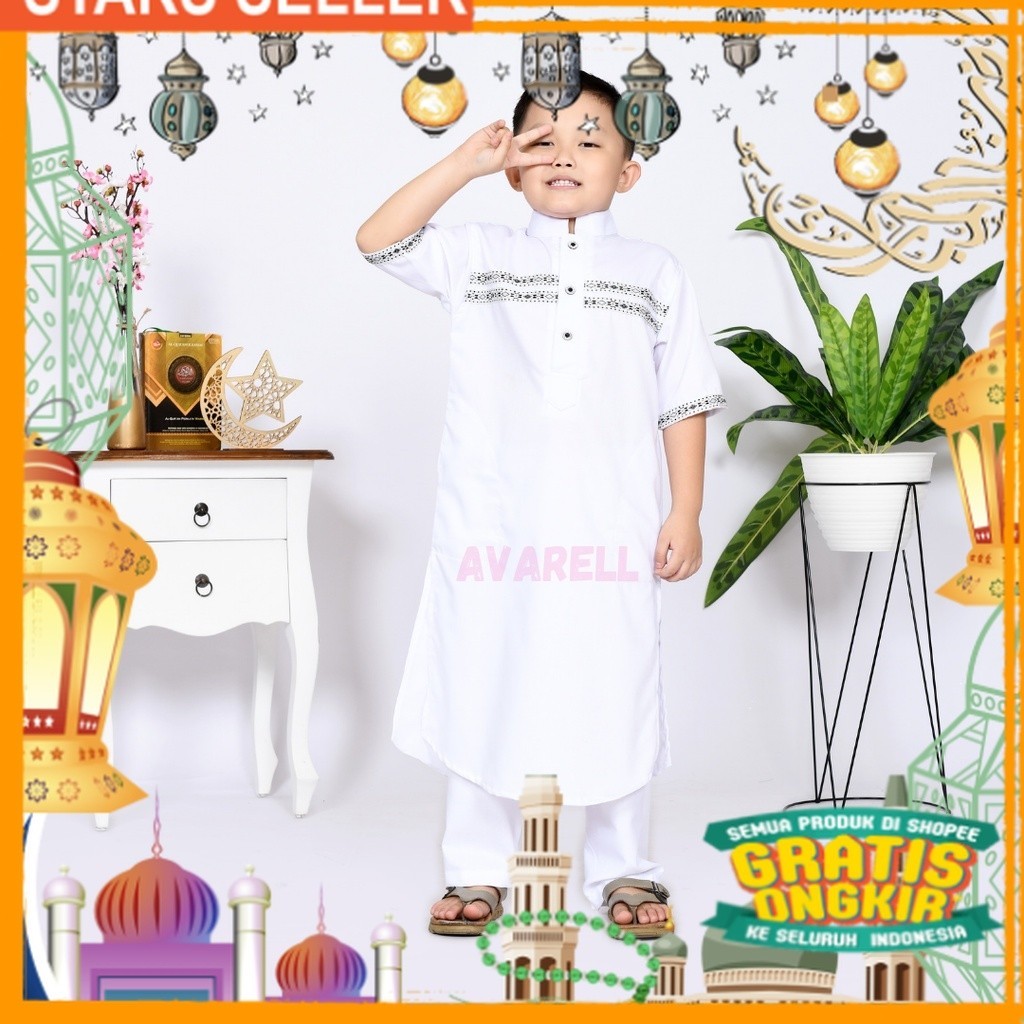 "ABIDZAR" Baju Koko Setelan Anak Laki Laki Kurta Usia 1 - 15 Tahun / Setelan Jubah Pakistan Terbaru 