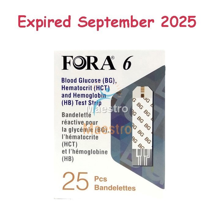 Strip Gula Darah Hematokrit Hemoglobin Fora 6 Isi 25 Stik Tes Cek Hb