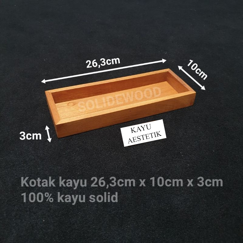 

Kotak kayu 26cm x 10cm x 3cm tempat pulpen ballpoint pensil sendok wood organizer
