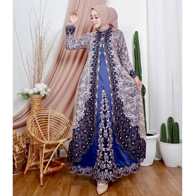 FLASH SALE  MEGA PROMO GAMIS BORDIR MAWAR THALITA M-3L/ GAMIS/ GAMIS TERBARU/ GAMIS PESTA/ GAMIS KON