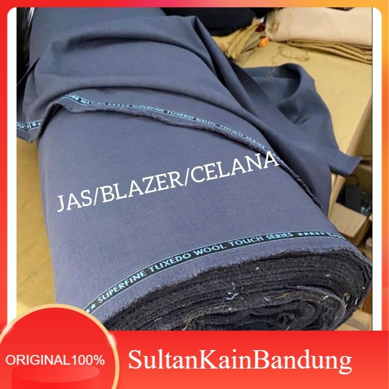 Kain semiwool Abu tua setelan jas & celana formal