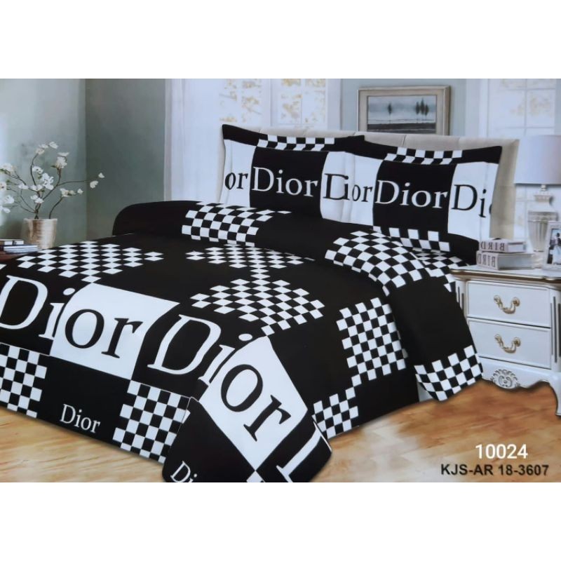 Bedcover + Sprei Set DIOR GLAMOUR Komplit 1 Set Selimut Bedcover & Sprei Set Ukuran Single / Queen /