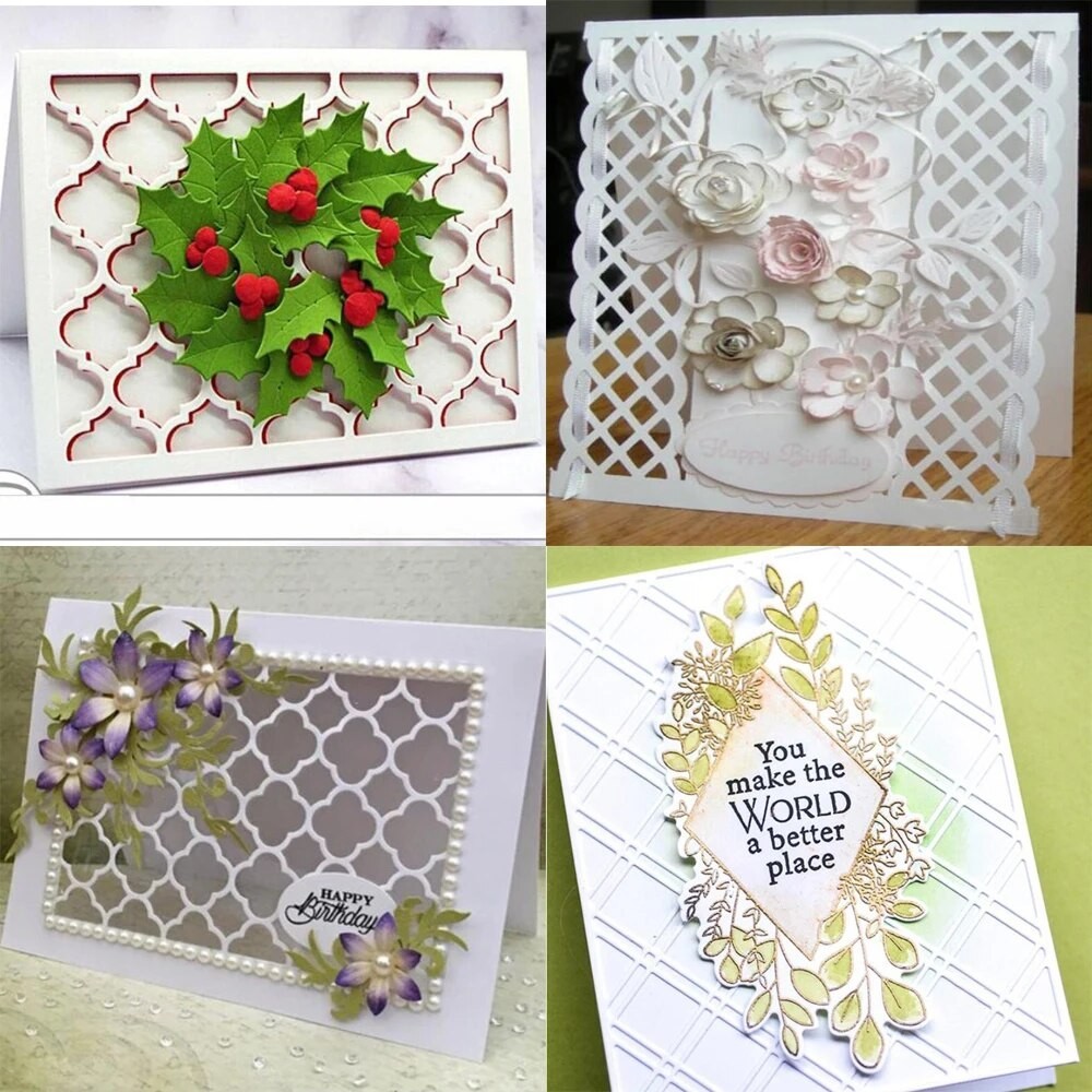 

rectangle grid frame background Metal Cutting Dies Scrapbooking Photo Decorative Embossing Paper Card Crafts stencil Template