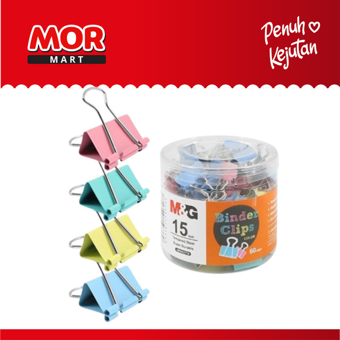 

M&G 15mm Colorful Binder Clips 60's Paper Clip Warna Pastel ABS92770