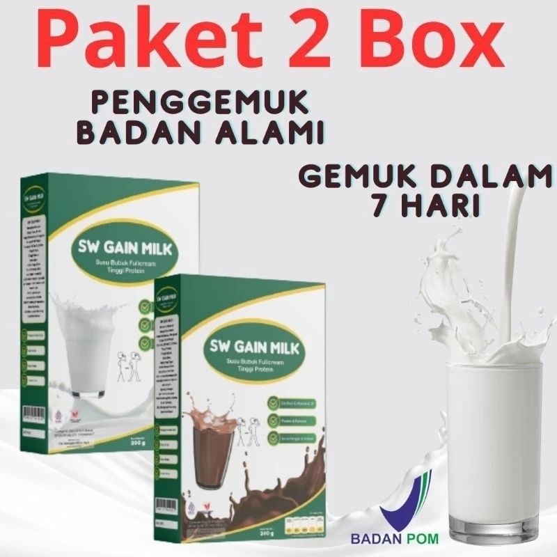 

2 Box paket susu penggemuk badan Weight Gain milk Super weight gain