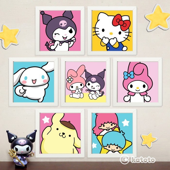 

Sanrio Melody Kuromi Paint By Number Painting Numbers Kit Canvas 20x20 - Kuromi Melody