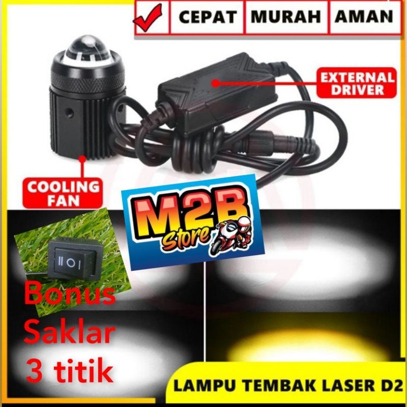 Lampu Tembak Laser motor LED D2 mini 2 warna Nmax Aerox PCX Vario xmax adv Vixion Mio Beat KLX crf