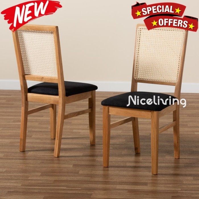 Kursi makan minimalis kursi makan jati dudukan busa sandaran rotan Indonesian Furniture