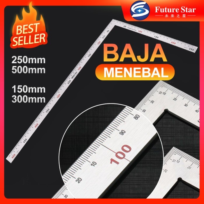 

Penggaris Siku Stainless Steel 50x25cm/30x15cm L Shaped Ruler Carpenters 90 Degree Square Framing Measuring Tool For Carpenter Engineer