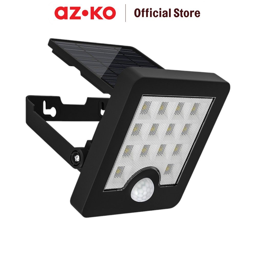AZKO Krisbow Lampu Sorot Solar Dinding 5 watt Cool Daylight - Hitam floodlight outdoor light lampu p