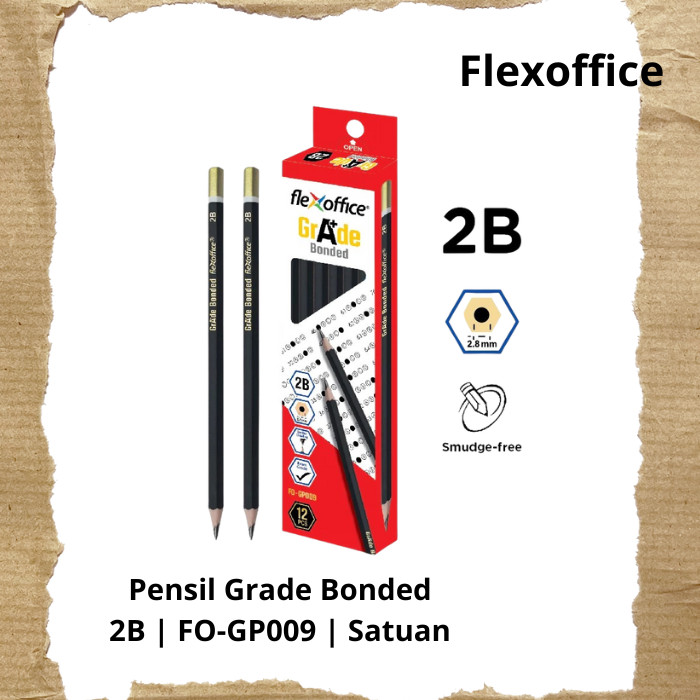 

Pensil 2B Flexoffice Grade Bonded Hexagonal - FO-GP009 Satuan Murah