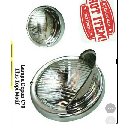 Lampu depan Honda C70 Set Topi Honda C70-headlamp depan C70