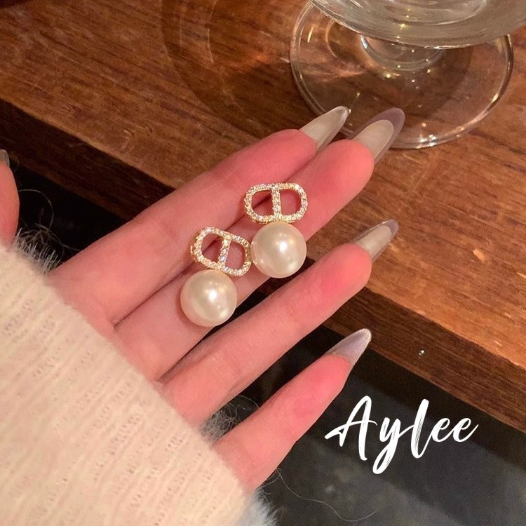 [Aylee] Anting Juntai Mutiara CD Emas Anting Paduan Wanita Y730