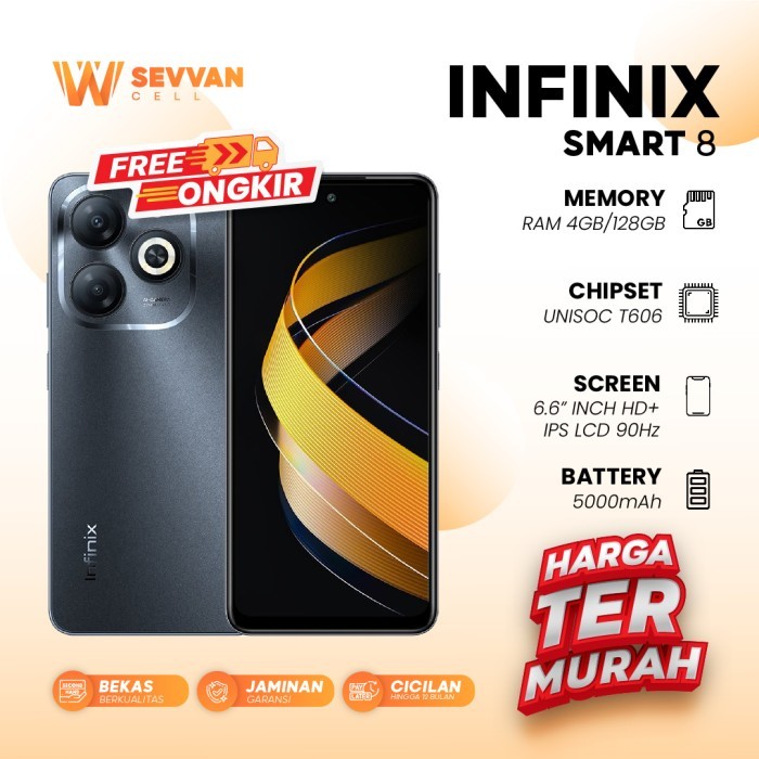 PROMO HP MURAH Handphone Infinix Smart 8 Ram 4 128GB - A