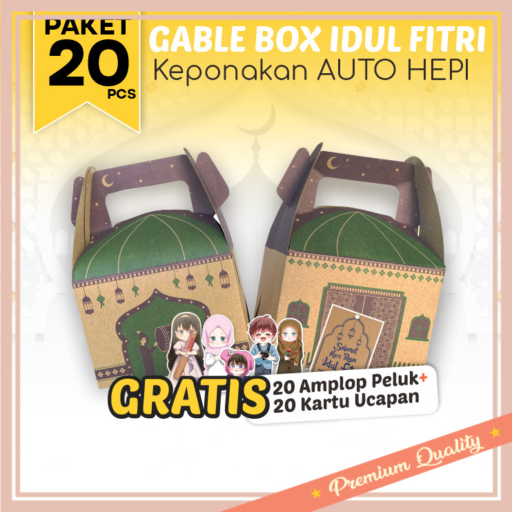 

Hampers Ramadhan Idul Fitri Kekinian Unik Murah Keren / 20 pcs Gable Box Hampers Lebaran Idul Fitri Anak Ponakan – Motif Beduk