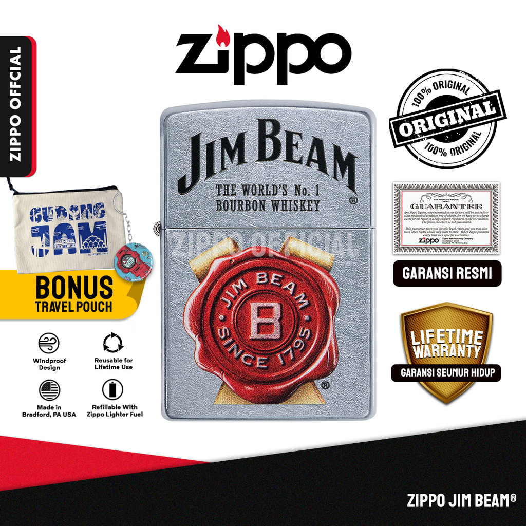 Zippo Jim Beam 49326 | Garansi Lifetime | Original USA